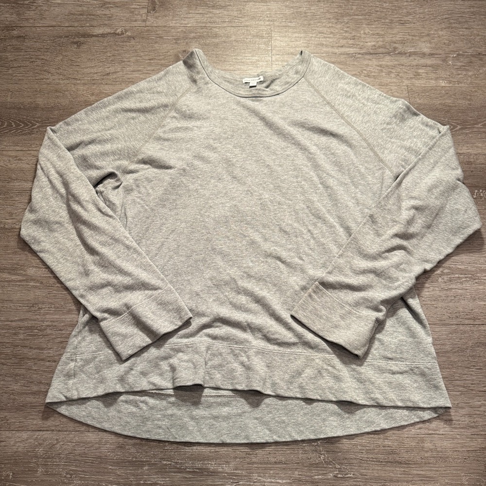 James Perse Sweater Mens 5 XXL Gray Vintage French Terry Sweatshirt 100% Cotton